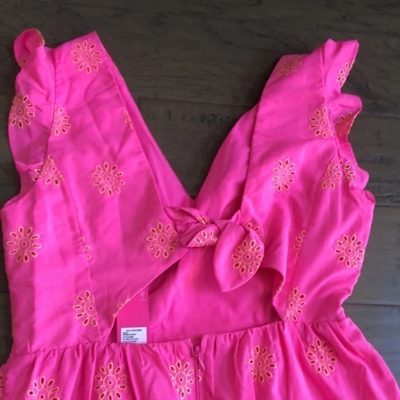 Lilly Pulitzer Lillyanne Flutter Sleeve dress Aura pink days bloom eyelet 6 New - Picture 7 of 11